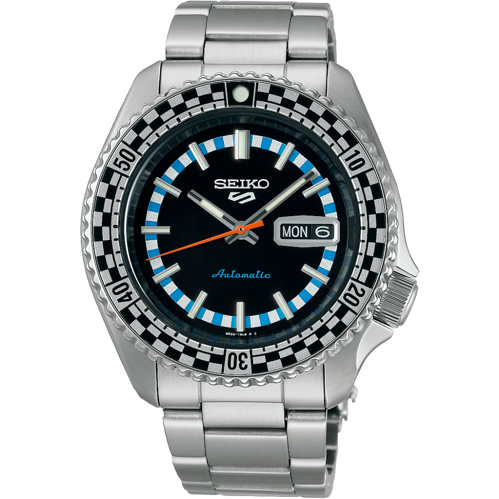 Seiko 5 Sports SRPK67K1 Black & White Checker Flag Automatic Men's Watch