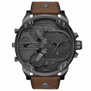 Diesel DZ7413 Mr. Daddy 2.0 Chronograph Brown Leather Men's Watch - WATCH & WATCH