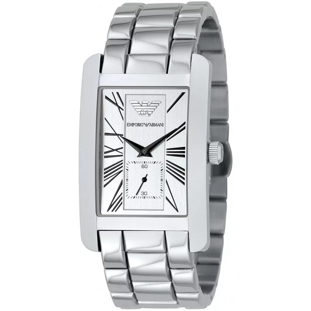 Emporio Armani AR0145 Classic White Dial Men's Watch - WATCH & WATCH