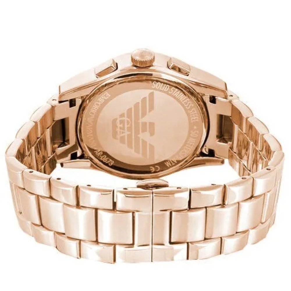 Emporio Armani AR0365 Rose Gold Chronograph Men's Watch - WATCH & WATCH