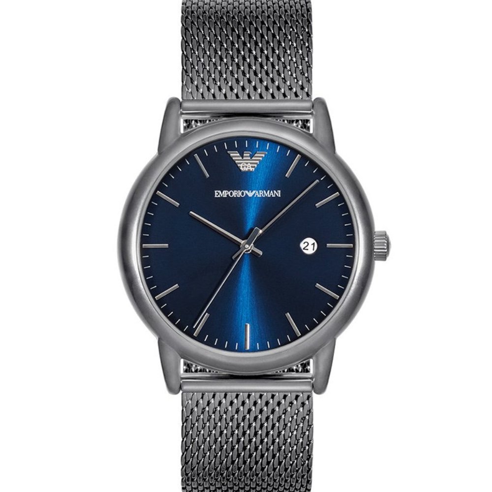 Emporio Armani AR11053 Gunmetal Blue Dial Men's Watch - WATCH & WATCH