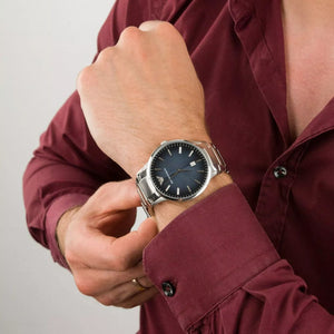 Emporio Armani AR11182 Quartz Blue Dial Men's Watch - WATCH & WATCH