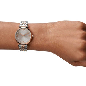 Emporio Armani AR1840 Two Tone Gianni Stainless Steel Ladies Watch - WATCH & WATCH