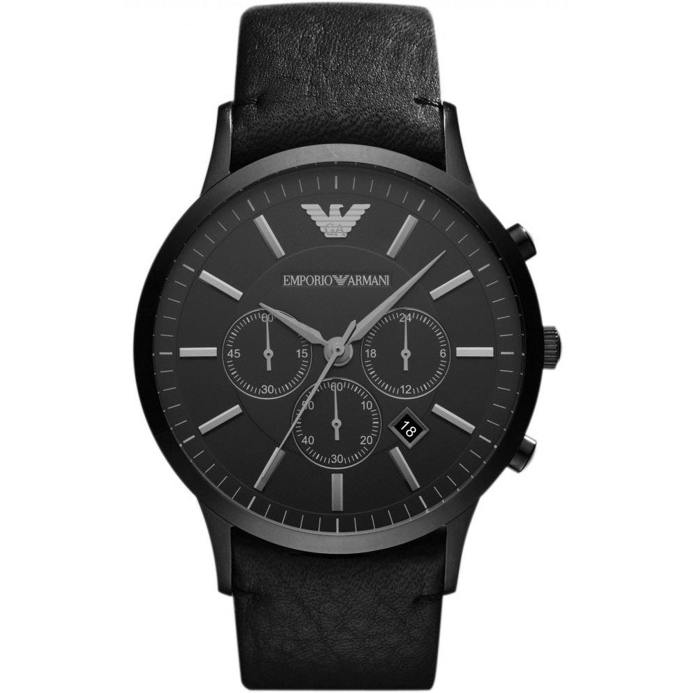 Emporio Armani AR2461 Sportivo Chronograph Black Men's Watch - WATCH & WATCH