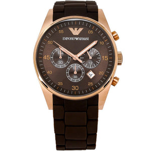 Emporio Armani AR5890 Men's Chronograph Watch Brown - WATCH & WATCH