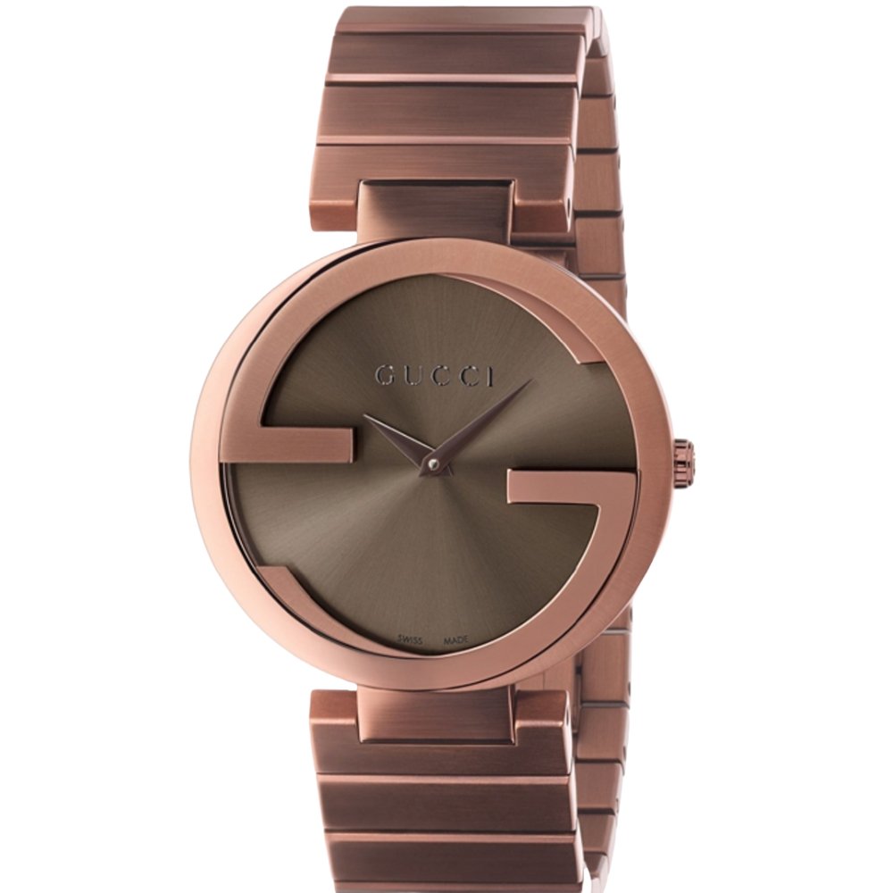Gucci YA133317 Interlocking Brown Dial Unisex Watch - WATCH & WATCH