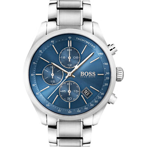 Hugo Boss 1513478 Grand Prix Blue Face Silver Men's Watch - WATCH & WATCH