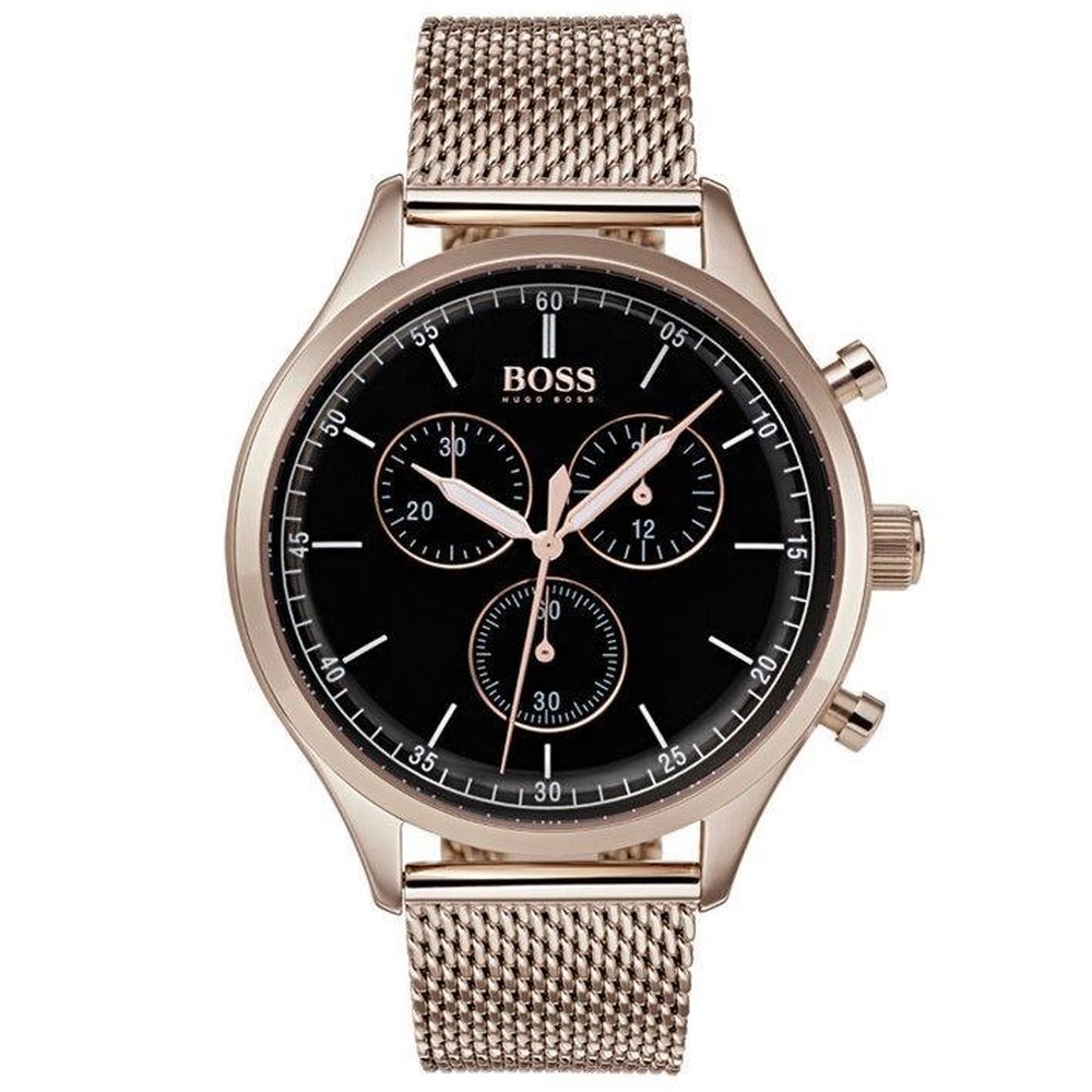 Hugo Boss 1513548 Rose - Tone Steel Chronograph Men's Watch - WATCH & WATCH
