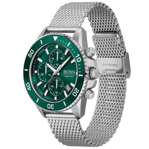 Hugo Boss 1513905 Admiral Chronograph Green Dial Men's Watch - WATCH & WATCH
