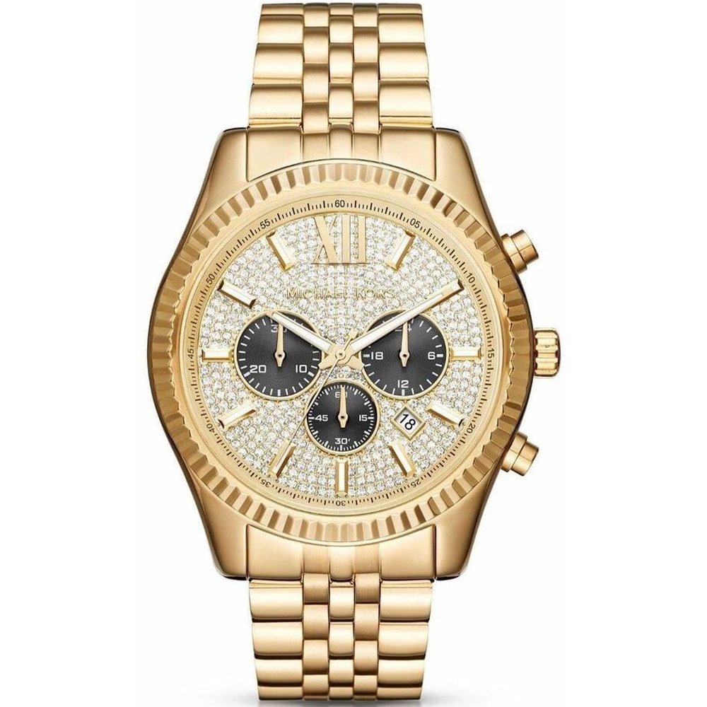 Michael Kors MK8494 Lexington Gold Pave Men's Watch - WATCH & WATCH