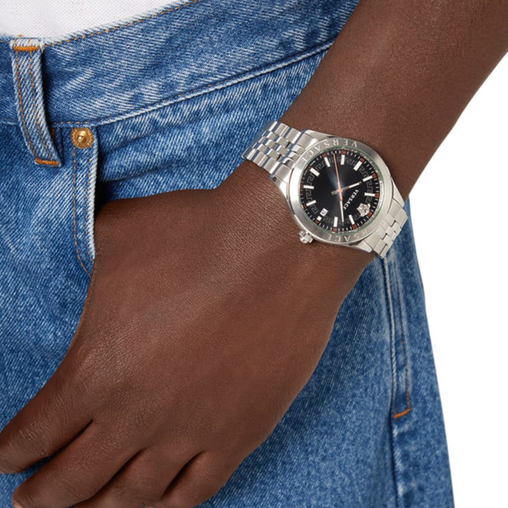 Versace VEVK00420 Hellenyium Black Dial Men's Watch - WATCH & WATCH