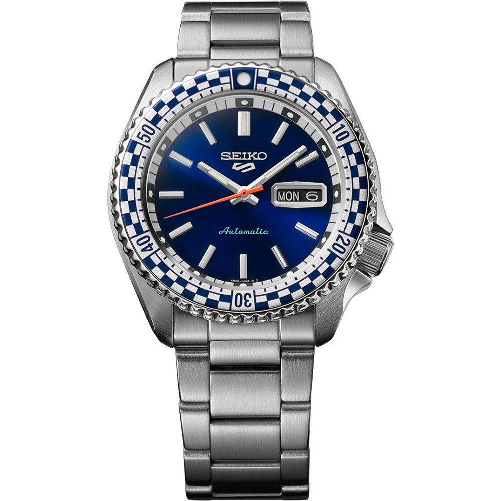 Seiko 5 Sports SRPK65K1 Blue Checker Flag Automatic Men's Watch