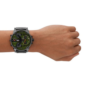 Diesel Mr. Daddy DZ7477 Green Dial Gunmetal Men's Watch - WATCH & WATCH
