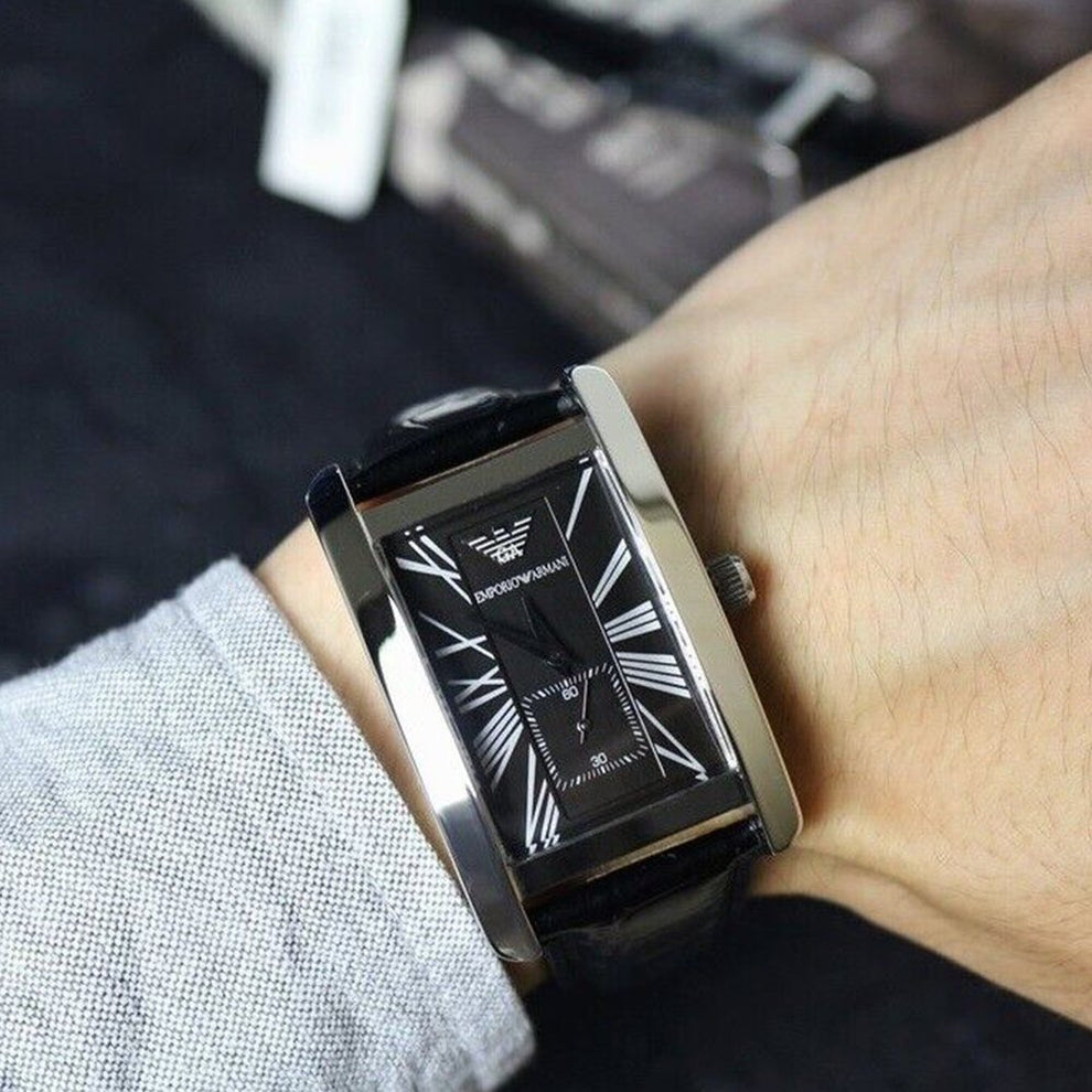 Emporio Armani AR0143 Classic Black Men's Watch - WATCH & WATCH – WATCH ...