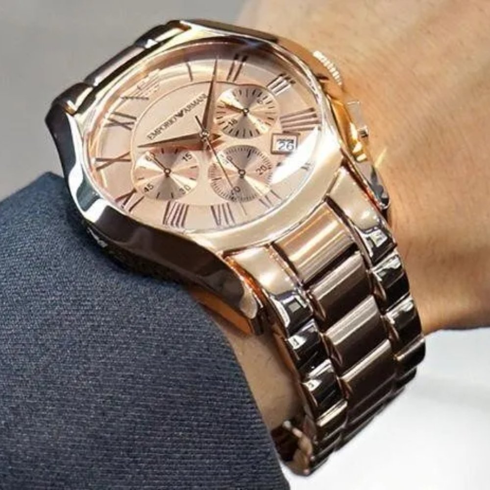 Emporio Armani AR0365 Rose Gold Chronograph Men's Watch - WATCH & WATCH