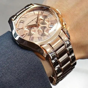 Emporio Armani AR0365 Rose Gold Chronograph Men's Watch - WATCH & WATCH