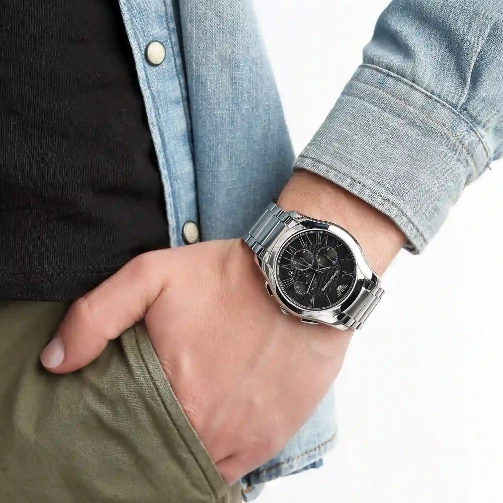 Emporio Armani AR11083 Chronograph Black Dial Men's Watch - WATCH & WATCH