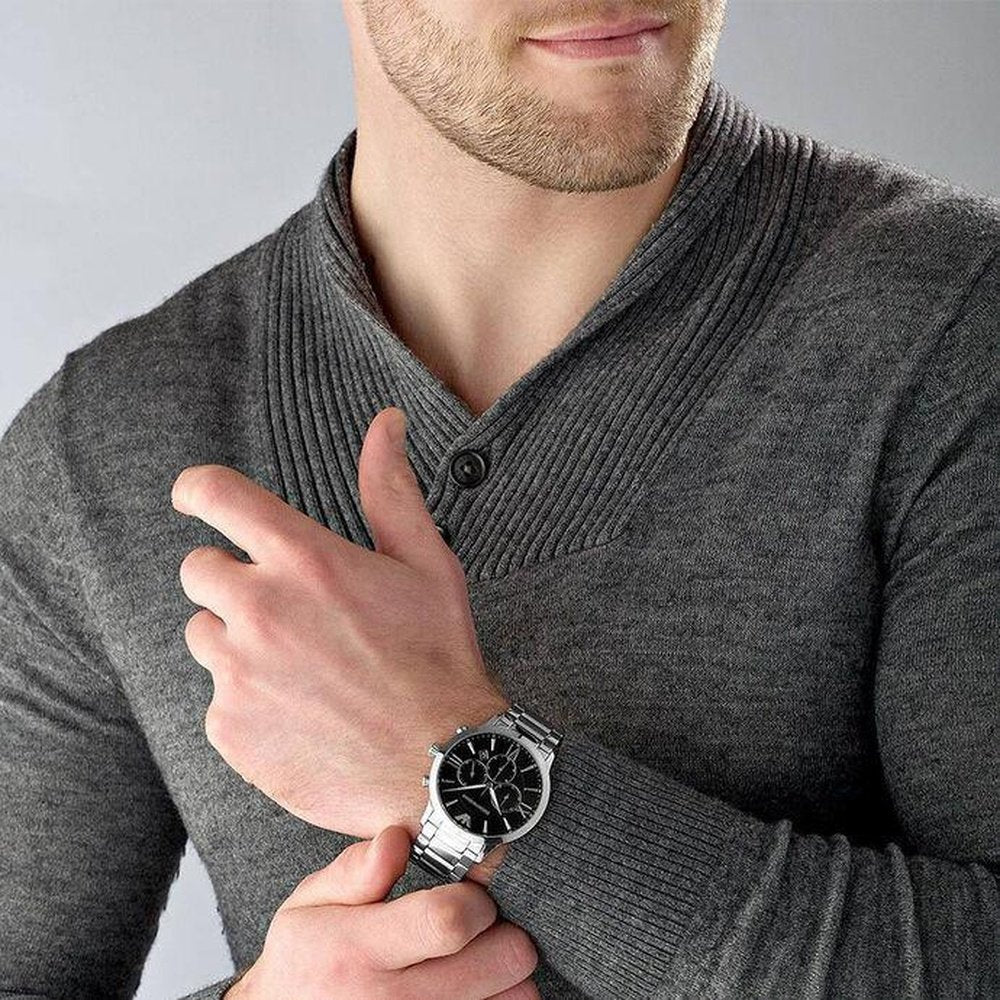 Emporio Armani AR11208 Giovanni Chronograph Quartz Black Dial Men's Watch - WATCH & WATCH
