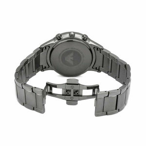 Emporio Armani AR11215 Chronograph Blue Dial Gunmetal Strap Men's Watch - WATCH & WATCH