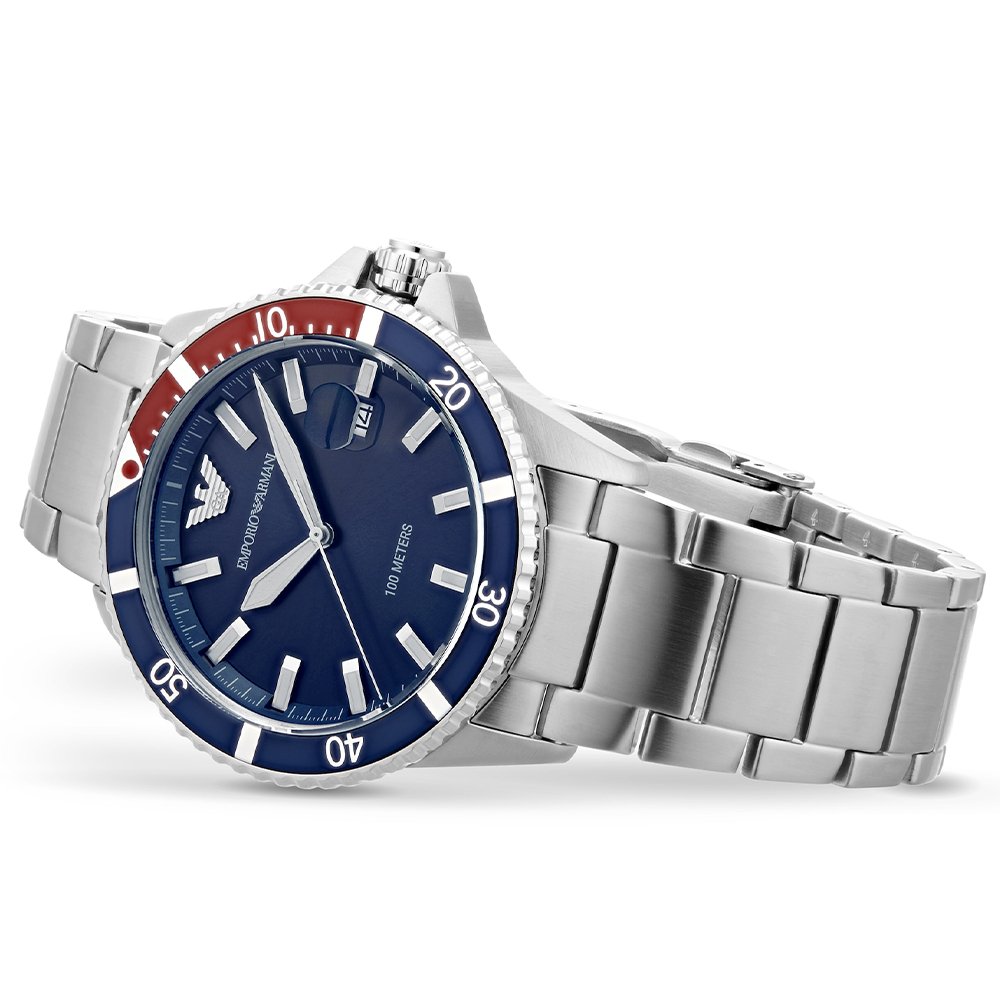 Emporio Armani AR11339 Men's Diver Watch Blue - WATCH & WATCH