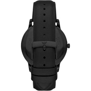 Emporio Armani AR11573 Three - Hand Date Black Leather Men’s Watch - WATCH & WATCH
