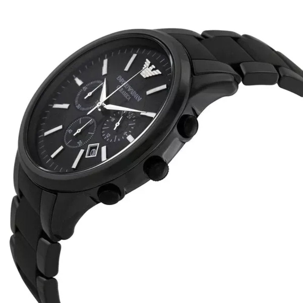 Emporio Armani AR1401 Chronograph Ceramica Black Men's Watch - WATCH & WATCH