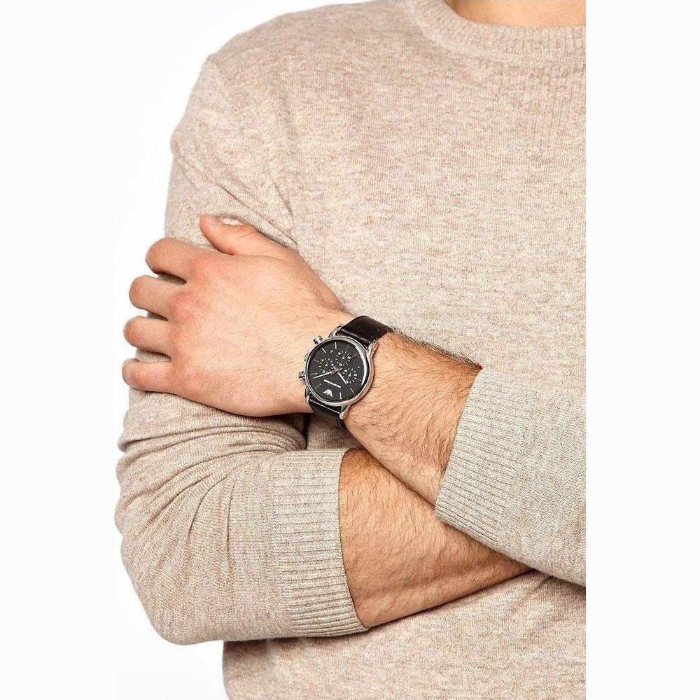 Emporio Armani AR1733 Classic Black Stainless Steel Men's Watch - WATCH & WATCH