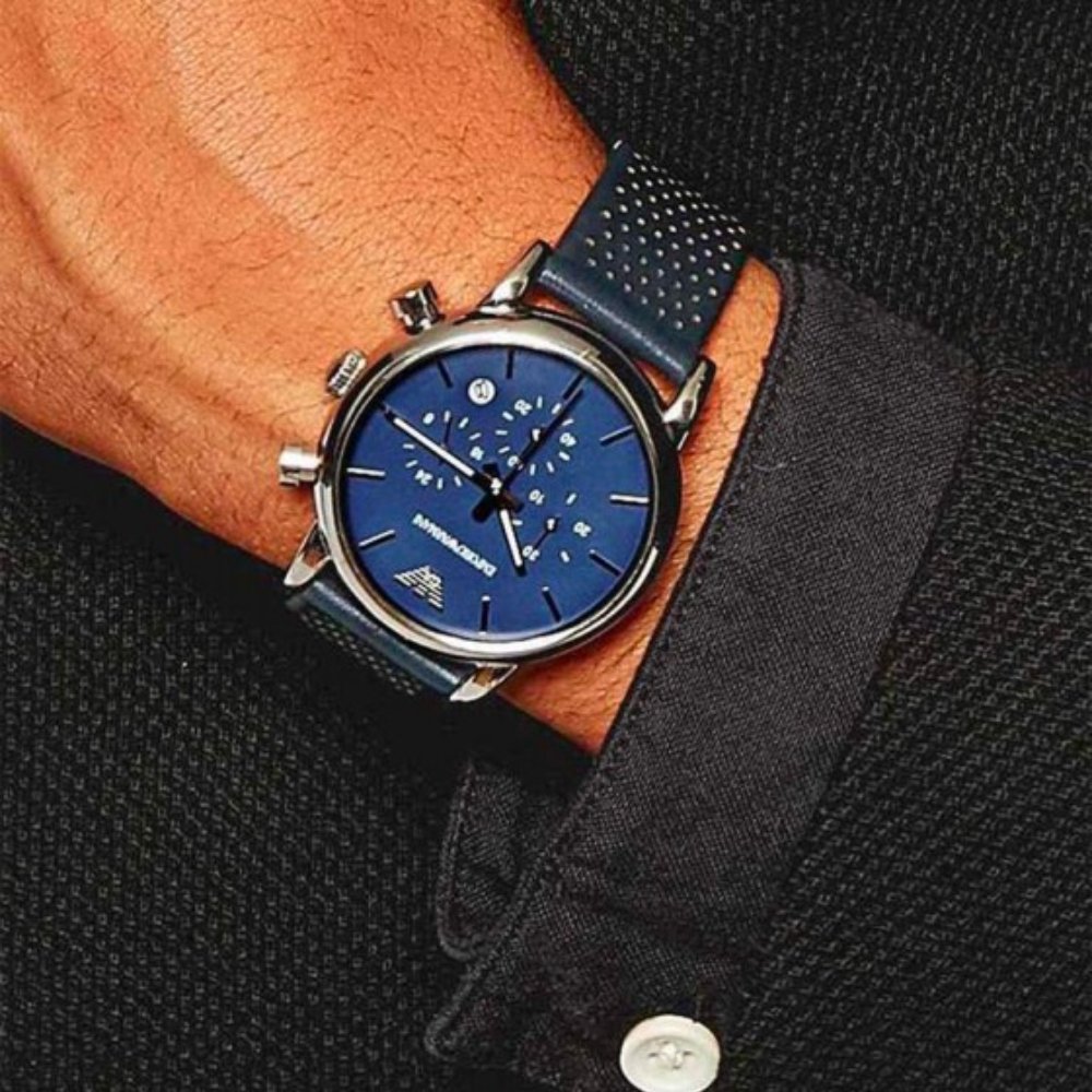 Emporio Armani AR1736 Blue Chronograph Men's Watch - WATCH & WATCH