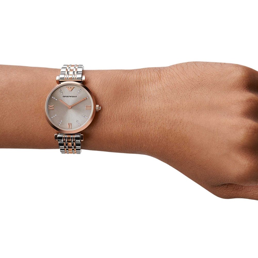 Emporio Armani AR1840 Two Tone Gianni Stainless Steel Ladies Watch - WATCH & WATCH