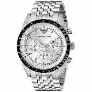 Emporio Armani AR6073 Sportivo Silver Chronograph Men's Watch - WATCH & WATCH