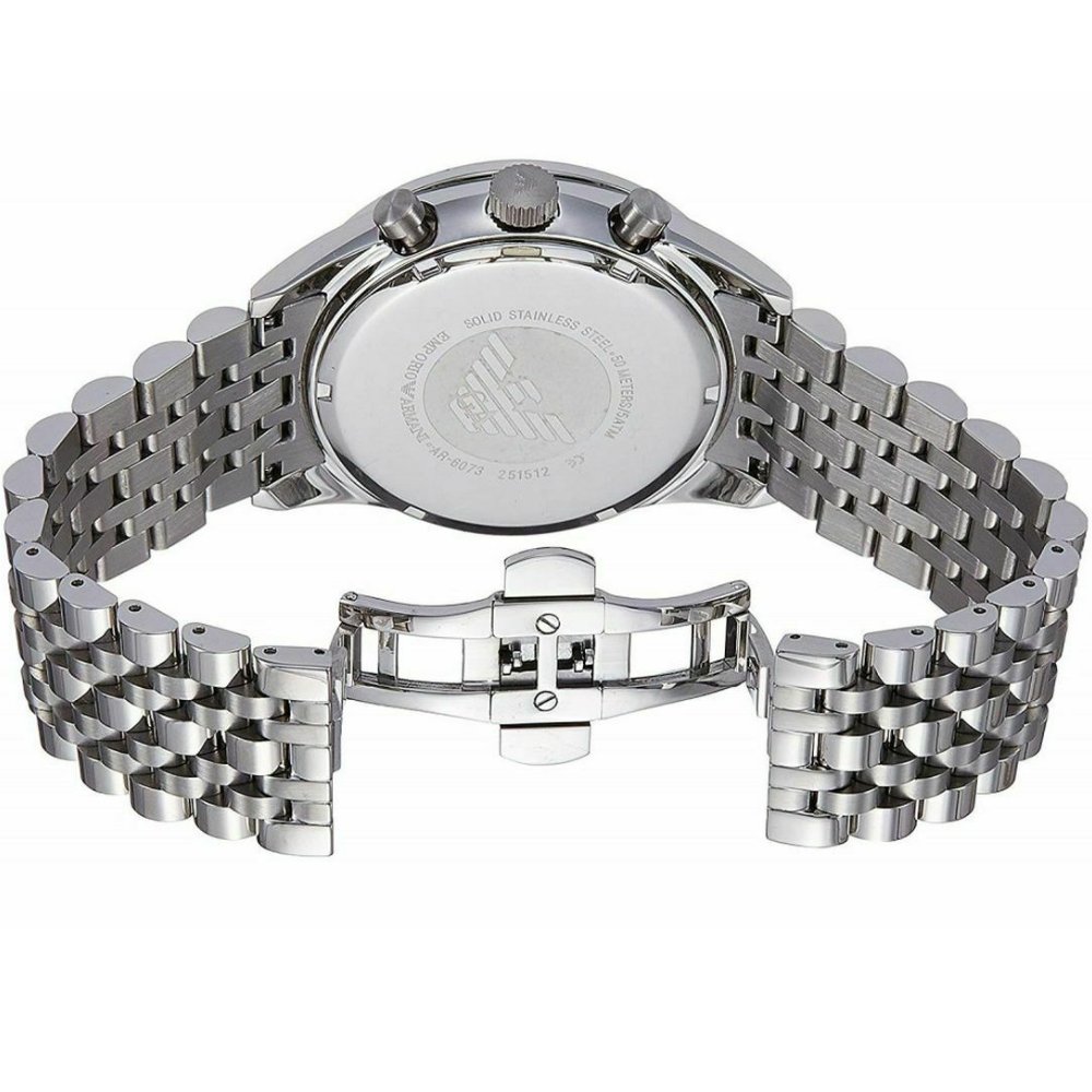Emporio Armani AR6073 Sportivo Silver Chronograph Men's Watch - WATCH & WATCH