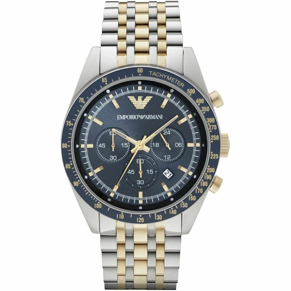 Emporio Armani AR6088 Chronograph Two Tone Stainless Steel Men's Watch - WATCH & WATCH