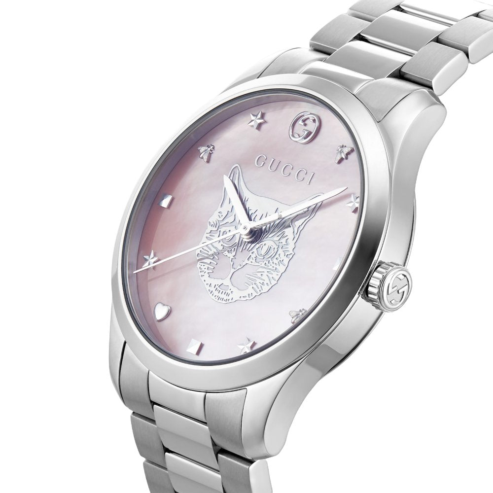 Gucci YA1264166 G - Timeless Pink Mother of Pearl Dial Unisex Watch - WATCH & WATCH