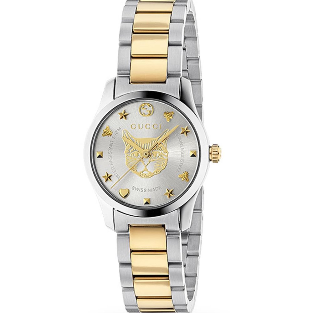 Gucci YA126596 Gold Plated Mystic Two - Tone Ladies Watch - WATCH & WATCH