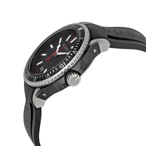 Gucci YA136303 Dive Black Dial Silicone Band Men's Watch - WATCH & WATCH