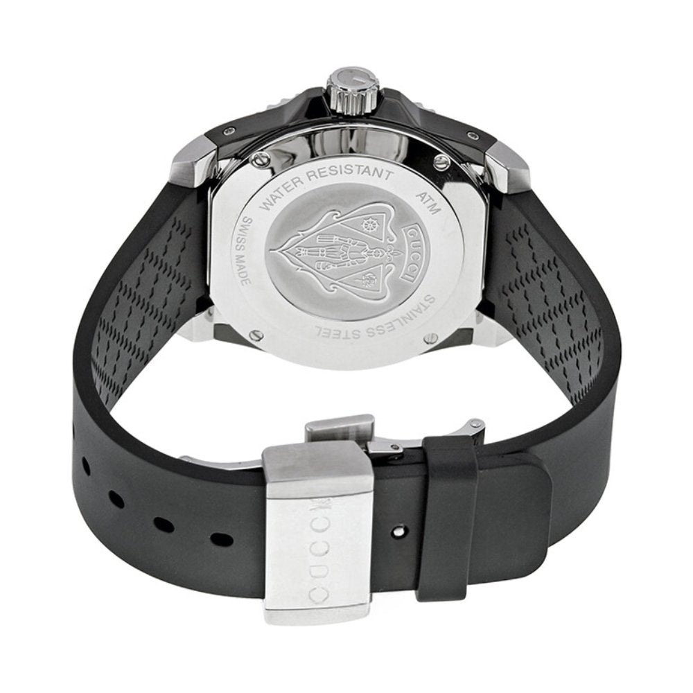 Gucci YA136303 Dive Black Dial Silicone Band Men's Watch - WATCH & WATCH