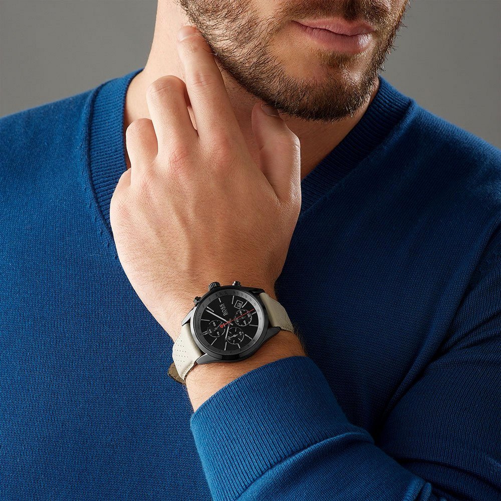 Hugo Boss 1513562 Grand Prix Black Ion Plated Chrono Men's Watch - WATCH & WATCH