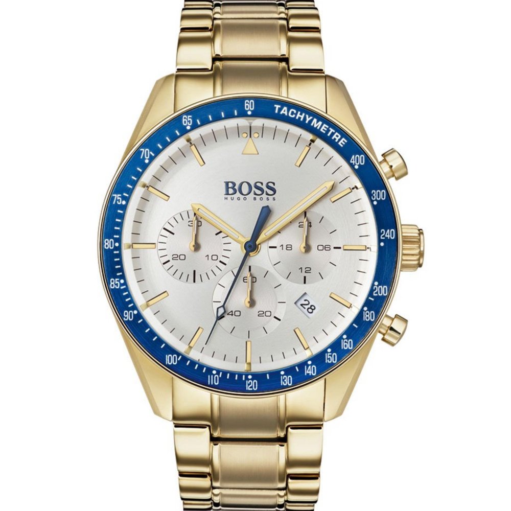 Hugo Boss 1513631 Trophy Gold Plated Chronograph Men's Watch - WATCH & WATCH
