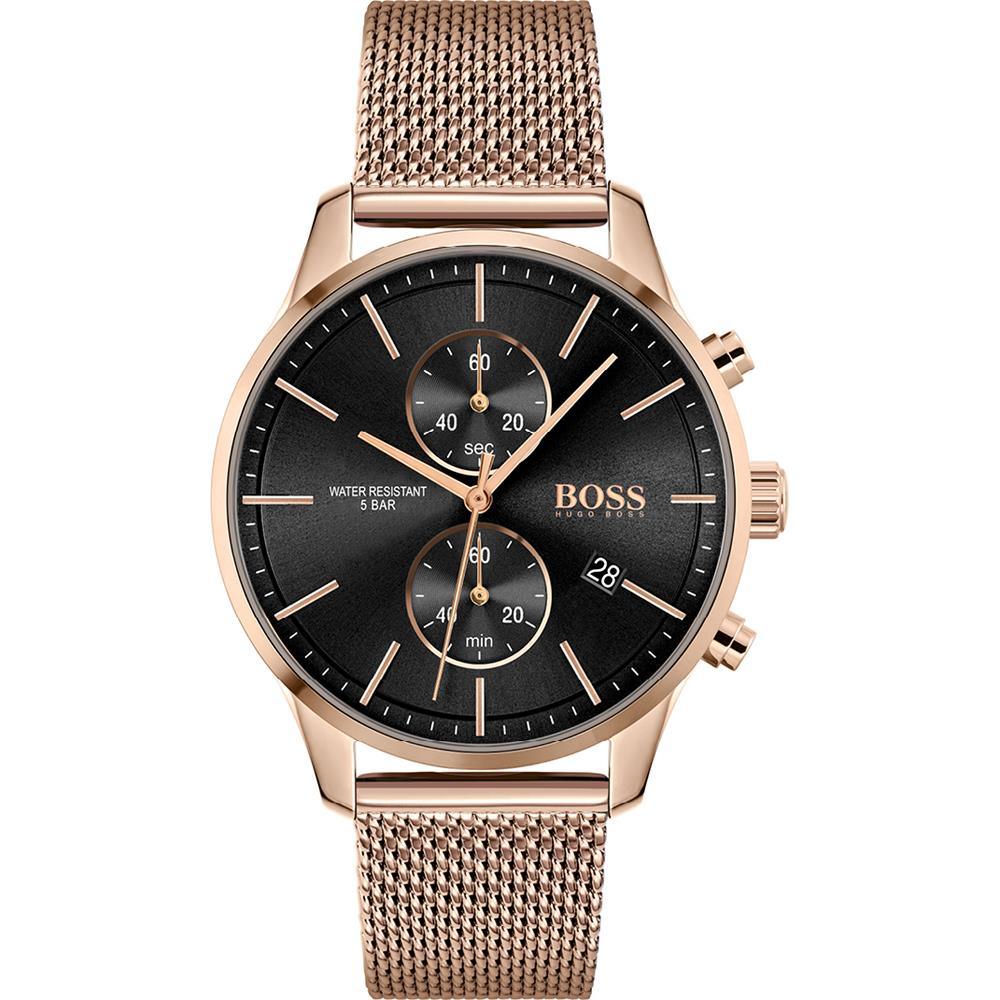 Hugo Boss 1513806 Associate Analog Black Dial Men's Watch - WATCH & WATCH