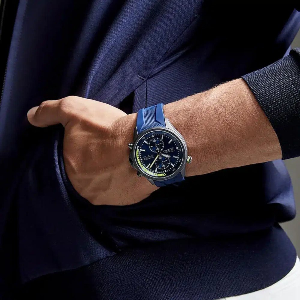 Hugo Boss 1513821 Globetrotter Blue Dial Chrono Men's Watch - WATCH & WATCH