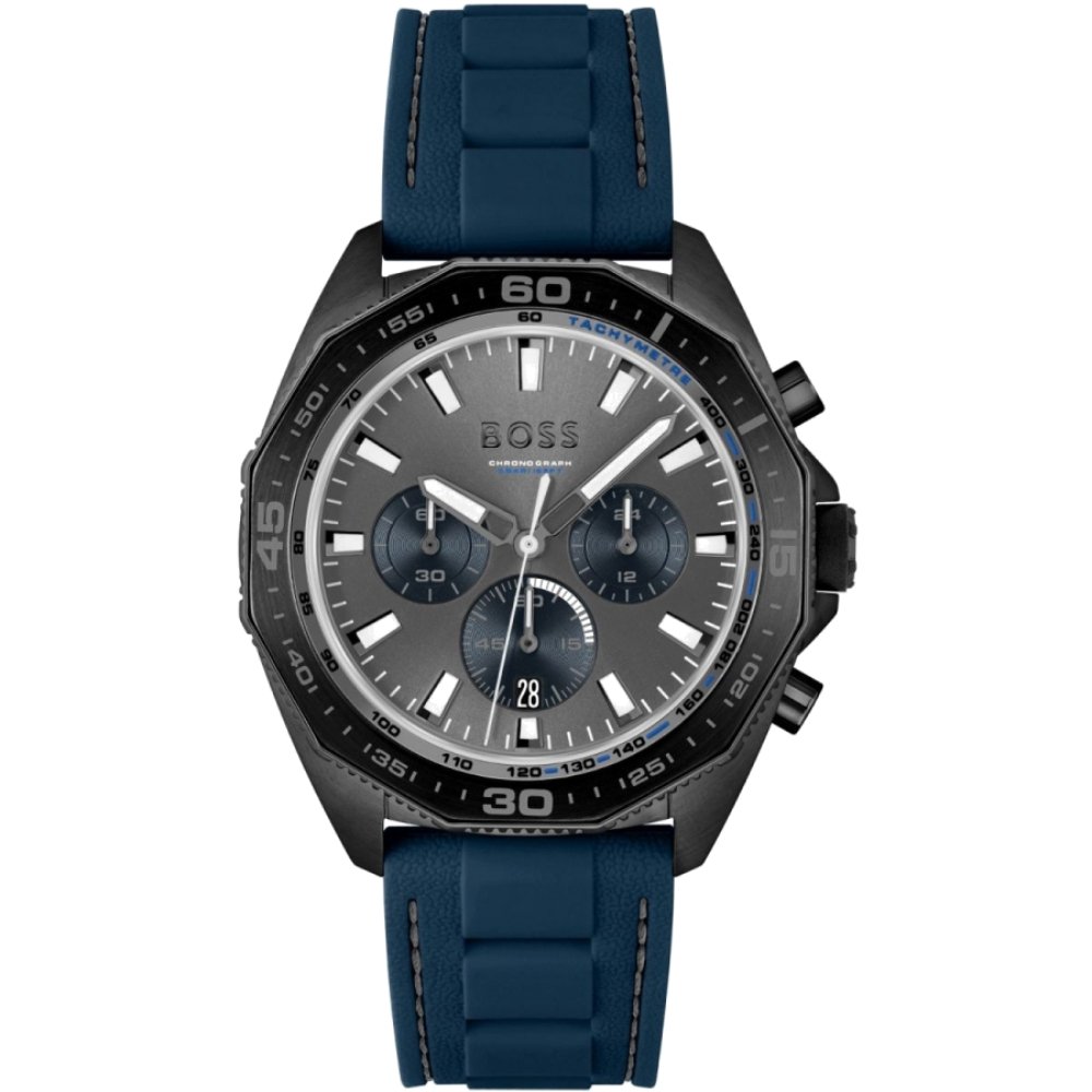 Hugo Boss 1513972 Energy Blue Silicone Chrono Men's Watch - WATCH & WATCH