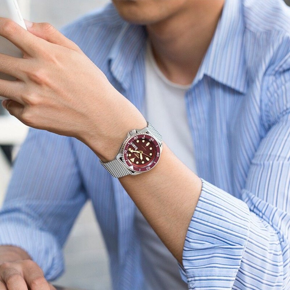 Seiko 5 Sports SRPD69K1 Red Dial Automatic Men's Watch - WATCH & WATCH