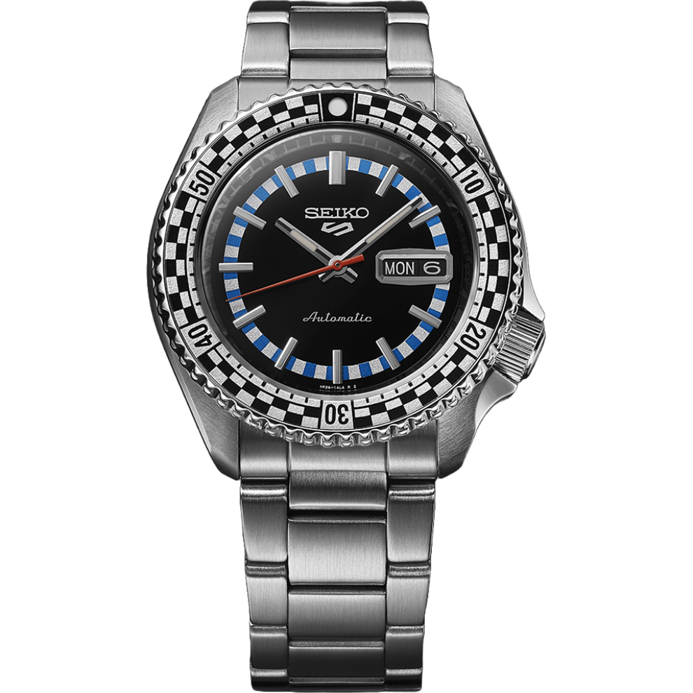 Seiko 5 Sports SRPK67K1 Black & White Checker Flag Automatic Men's ...