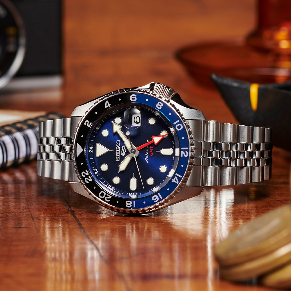 Seiko 5 Sports SSK003K1 Blueberry GMT SKX Automatic Men's Watch - WATCH & WATCH